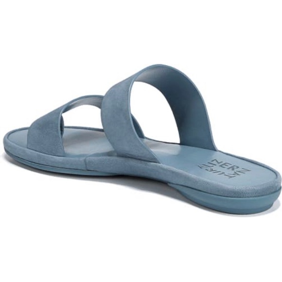 Naturalizer | Summer Blue Leather Sandal Flat - Picture 2 of 6